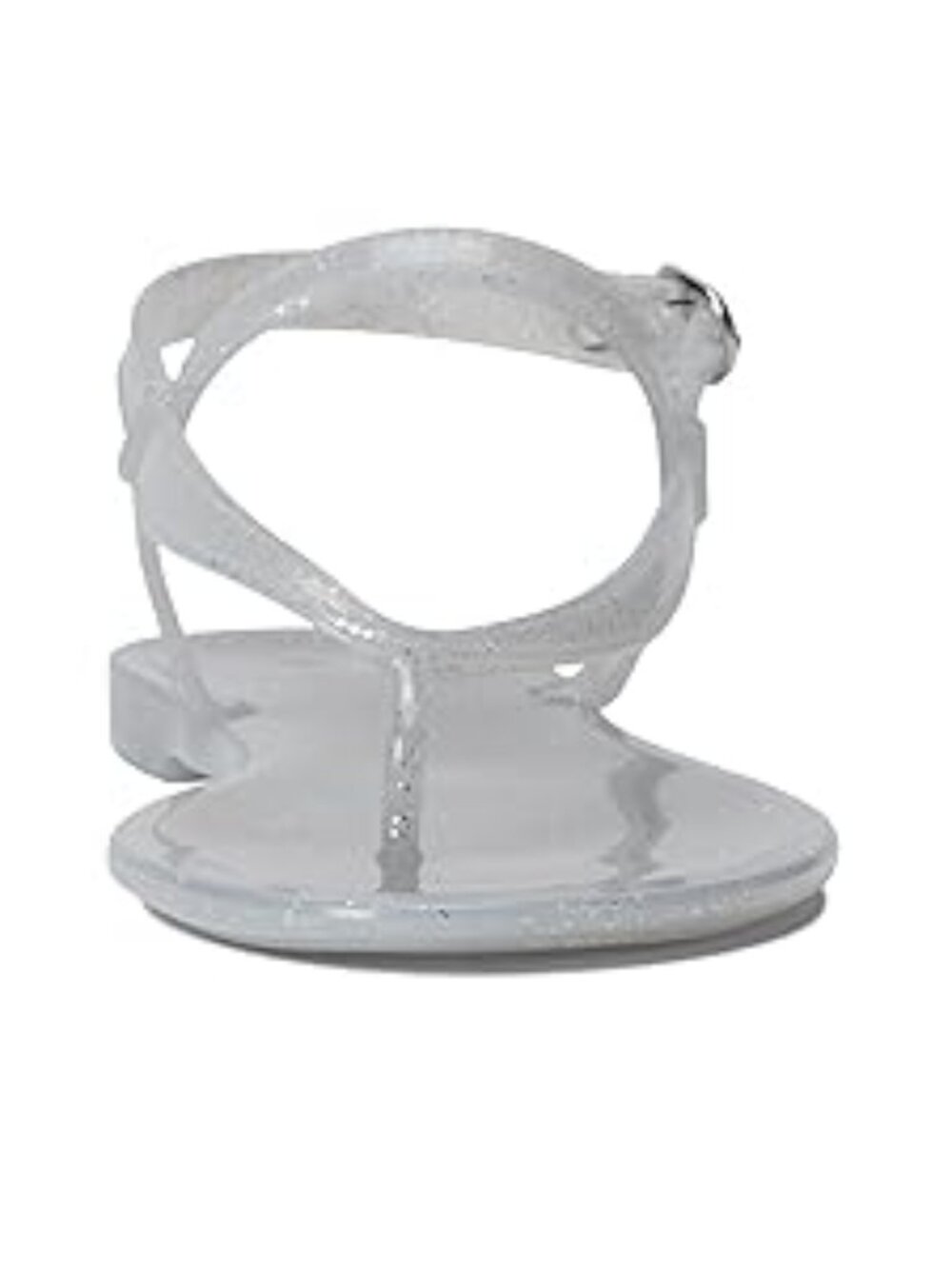 Stuart Weitzman Silver Glitter Summer Jelly Sandal Size 10 - Picture 3 of 6